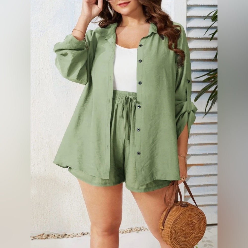 (NWOT) Mint Green 3 piece short set